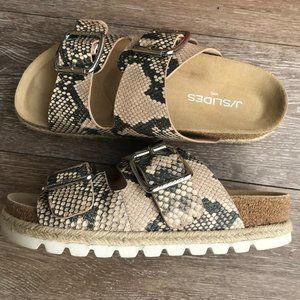 J/Slides Snakeskin printed leather Slides women's size 8